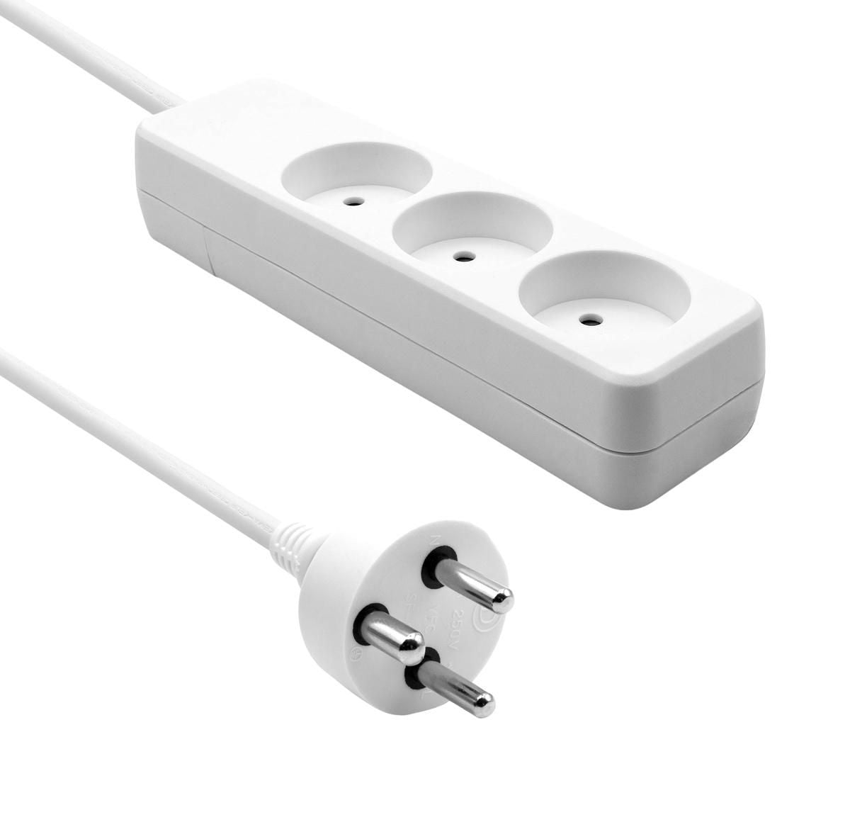 Proxtend Steckdosenleiste – 3× Steckdosen, 6 m, weiss