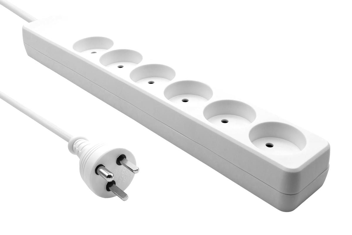Proxtend Steckdosenleiste, 6×T13, 1 m – weiss