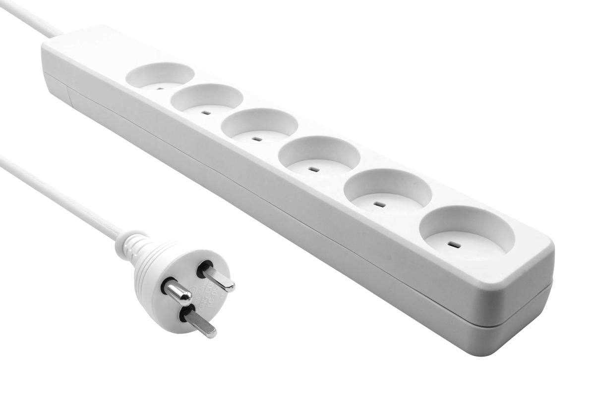 Proxtend Steckdosenleiste – 6 Steckdosen, 0,5 m, Weiss