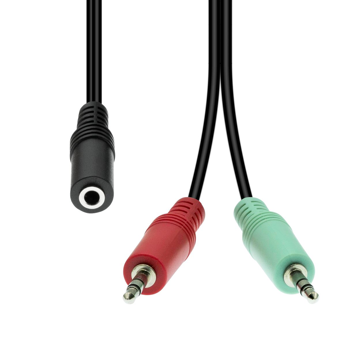 Proxtend Kabel 4-Pin zu 2× 3-Pin (F → M) – 0,4 m, Schwarz