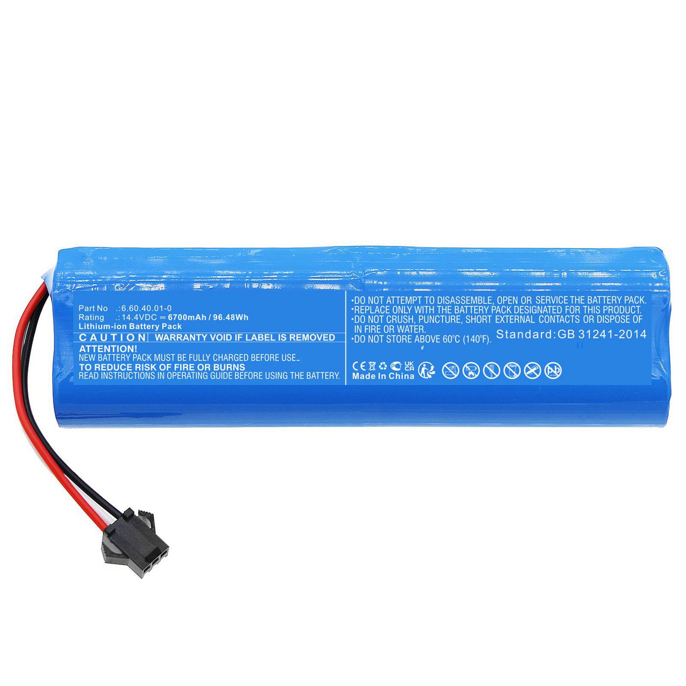 CoreParts Akku 14,4 V 6700 mAh 96,48 Wh Li-Ion – für Blaupunkt Staubsauger