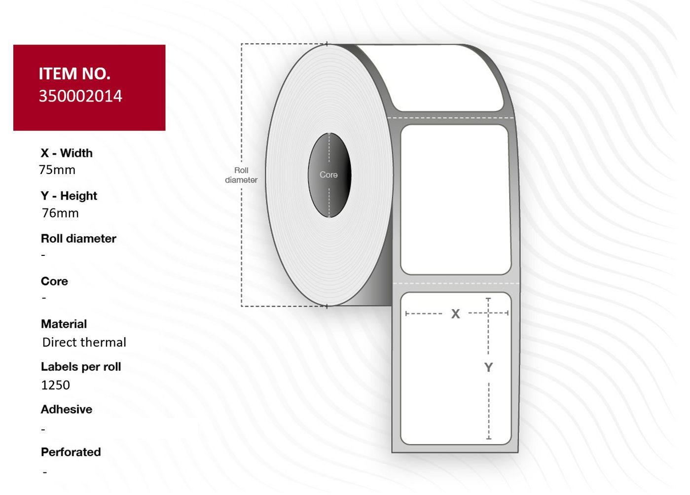 Capture Thermorollen 75 × 76 mm, Thermodirekt, Weiss – 12 Rollen