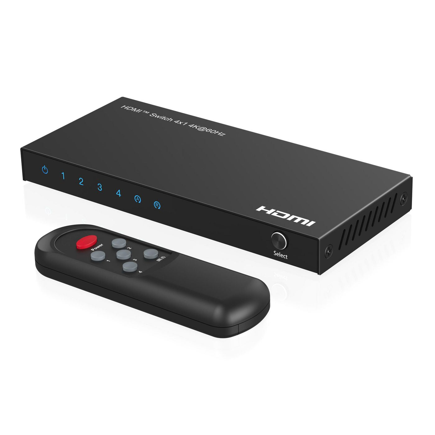 MicroConnect HDMI-Umschalter 4K 60 Hz – MC-HDMISWITCH0401-4K, 4 × 1, HDCP 2.2