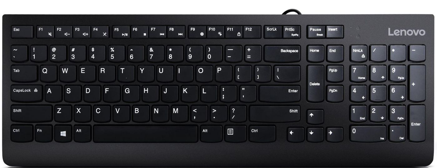 Lenovo 300 – Tastatur-Maus-Set – kabelgebunden USB – QWERTY (US-INT) – schwarz