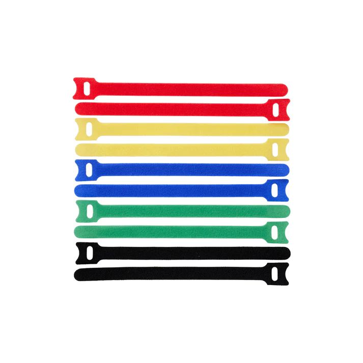 Lanview Klettkabelbinder, 150 mm × 12 mm, 10er-Pack – mehrfarbig