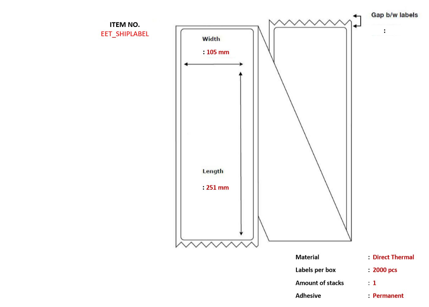 Capture Druckeretikett – 105 × 251 mm, Permanent