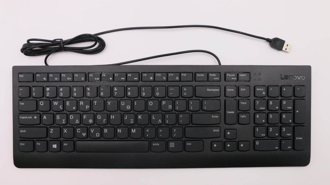 Lenovo Tastatur – USB kabelgebunden – Schwarz/Grau