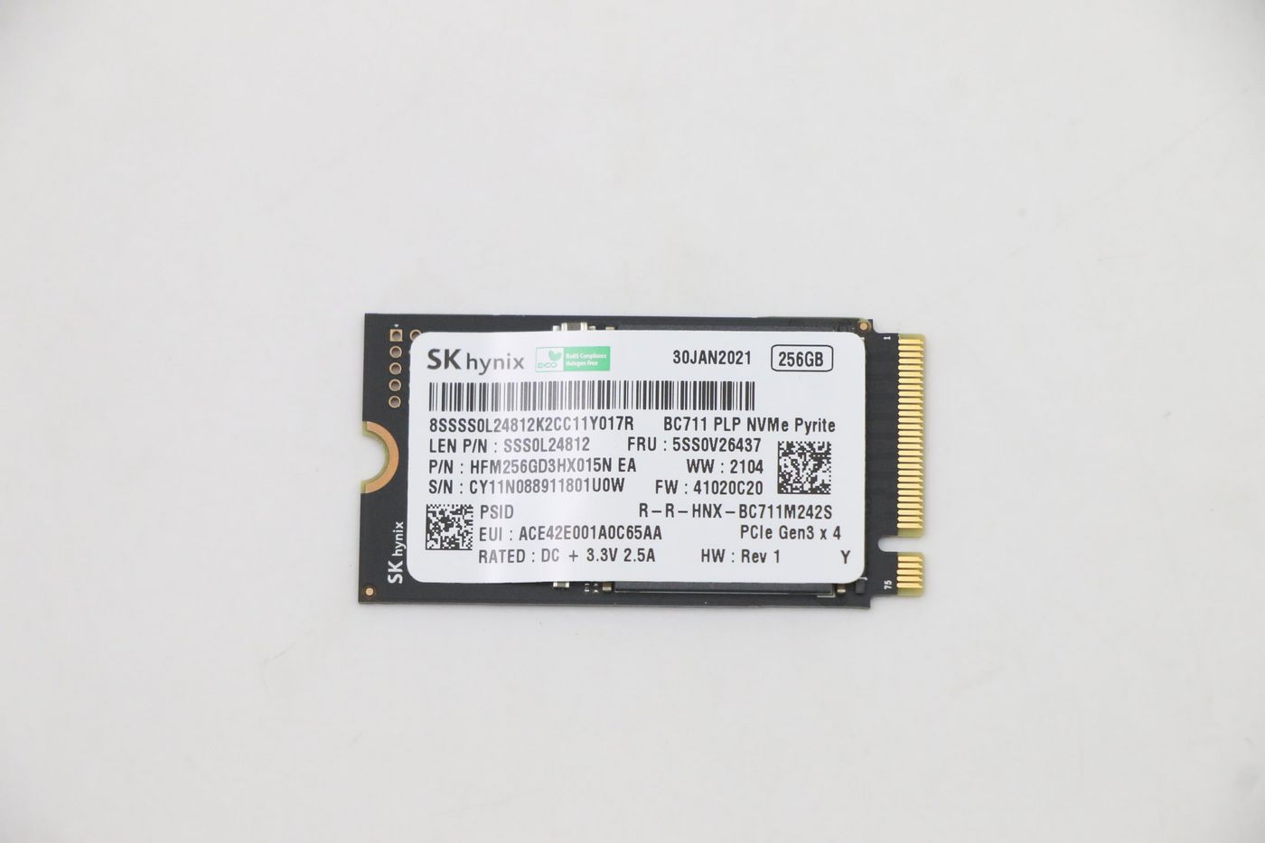 Lenovo SSD – 256 GB, M.2 2242 PCIe 3.0 NVMe