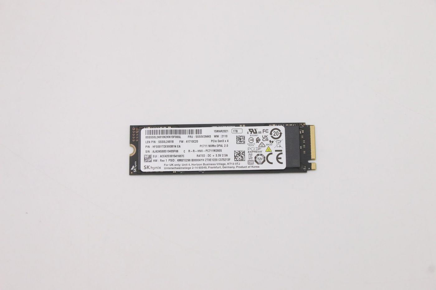 Lenovo SSD – 1 TB, M.2 2280, PCIe 3.0 NVMe