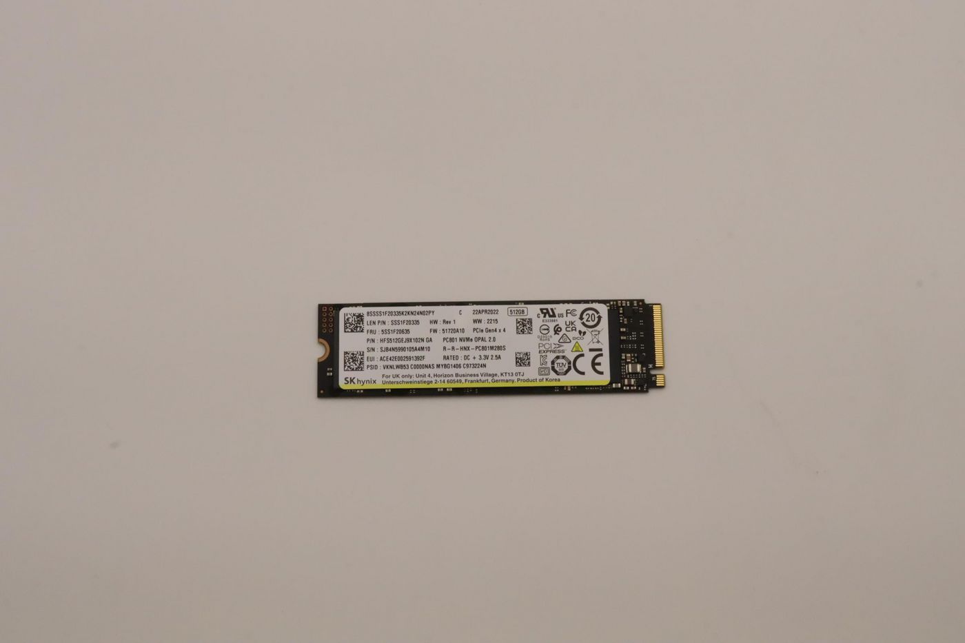 Lenovo 512 GB – M.2 2280, PCIe 4.0