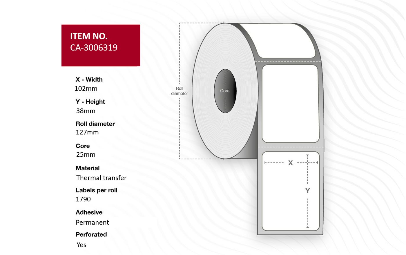 Capture Druckeretikett – 102 × 38 mm, perforiert