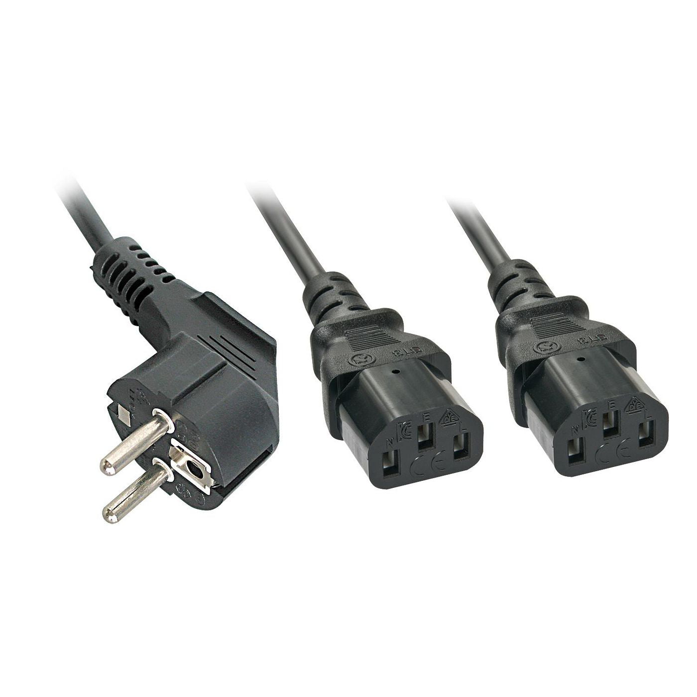 Lindy Netzkabel, Schuko auf 2× IEC C13, 2 m