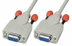 Lindy Modemkabel DB-9 (weiblich) zu DB-9 (weiblich) – 3 m, geschirmt, Weiss