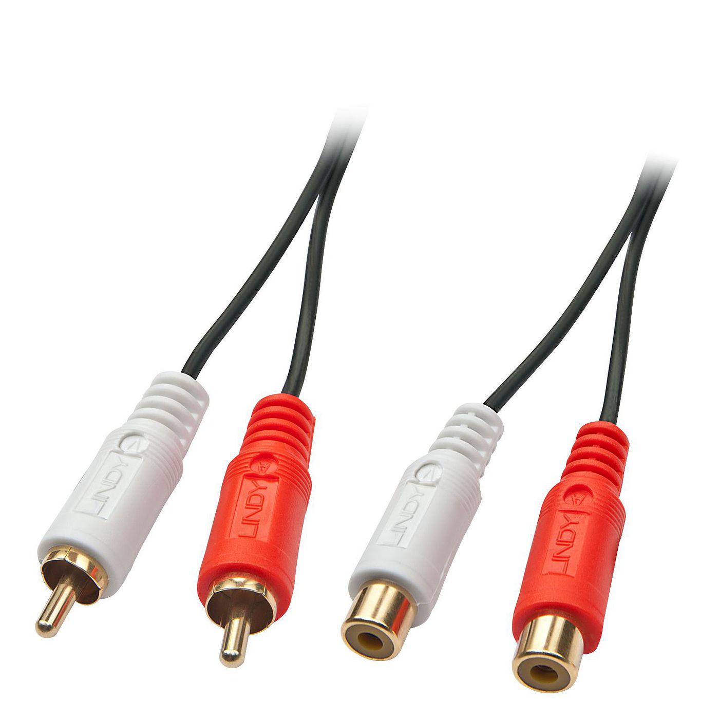 Lindy Audio-Verlängerungskabel 2×RCA (Stecker) auf 2×RCA (Buchse) – 10 m, vergoldete Kontakte