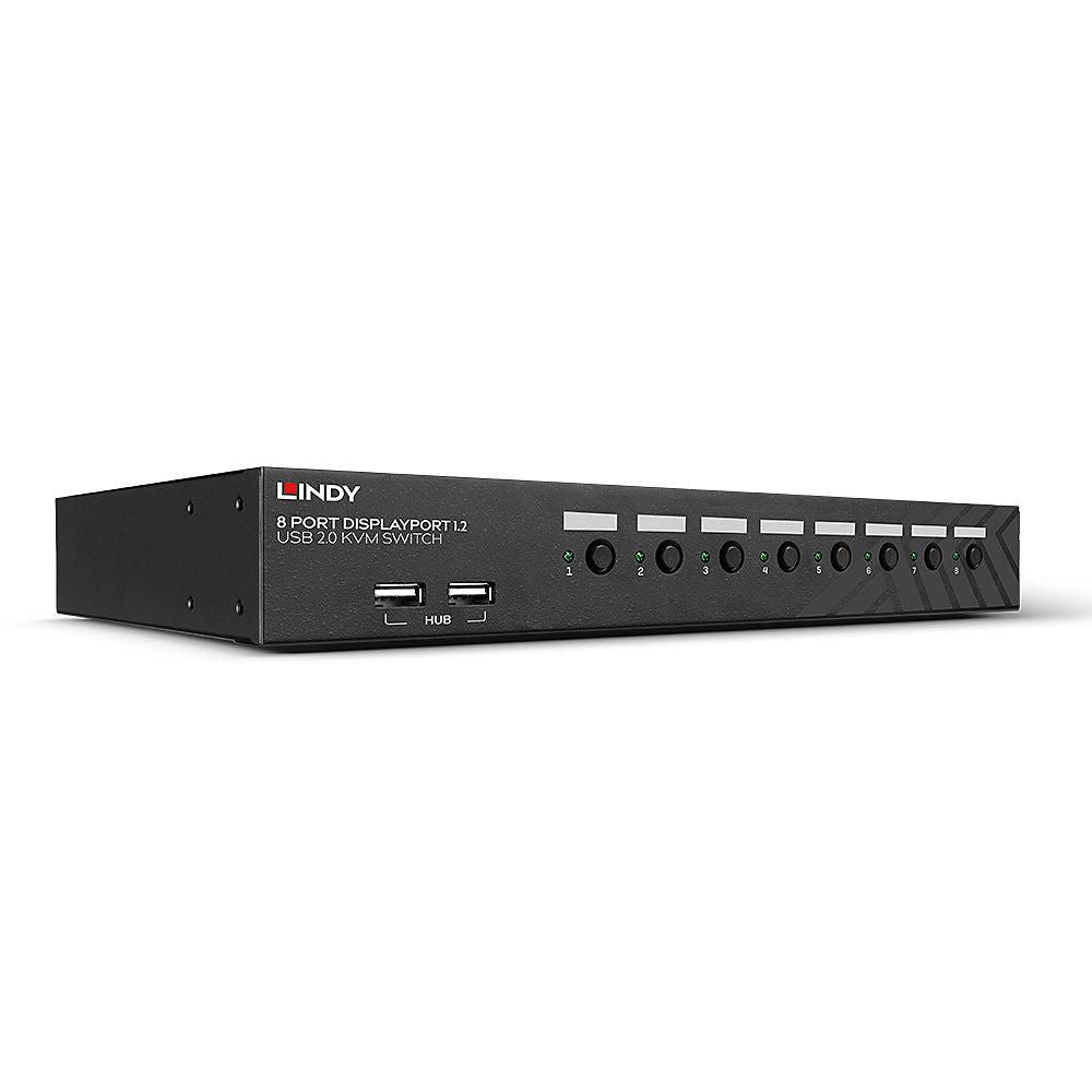 Lindy KVM-Switch 8-Port, DisplayPort 1.2/USB 2.0/Audio