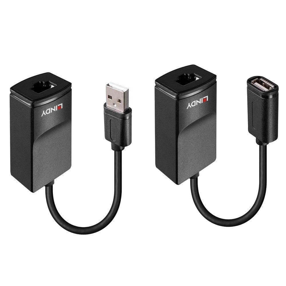 Lindy 43365 USB 1.1 Extender – USB zu USB über Cat6, bis 60 m, 12 Mbit/s – Schwarz