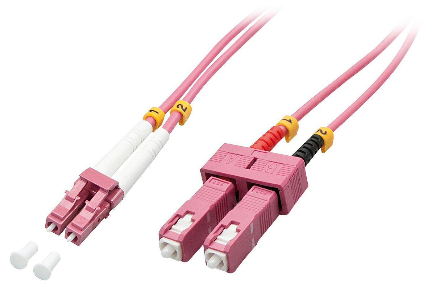 Lindy 46360 LWL-Patchkabel – LC-SC, Multi-Mode (OM4), 1 m, Pink