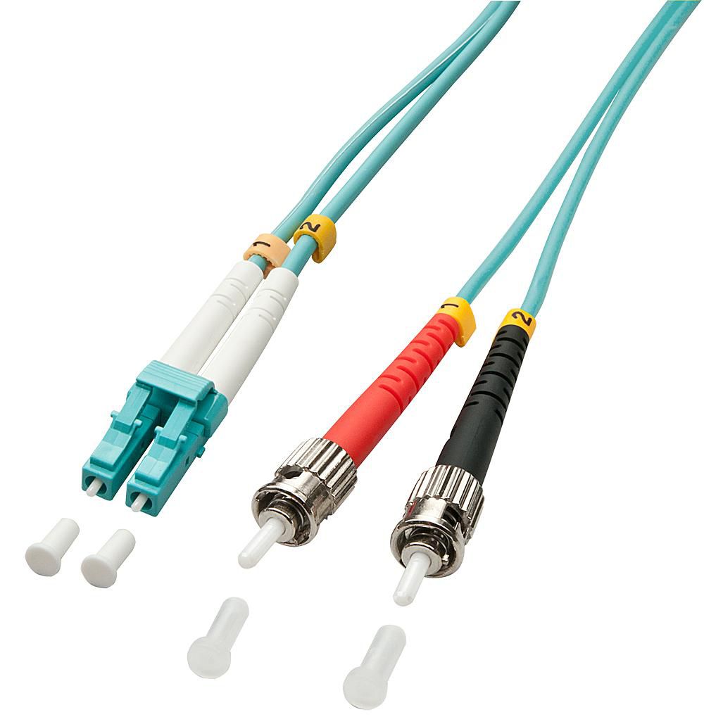 Lindy LWL-Patchkabel – LC-ST, Multi-Mode (OM3), 20 m, Türkis