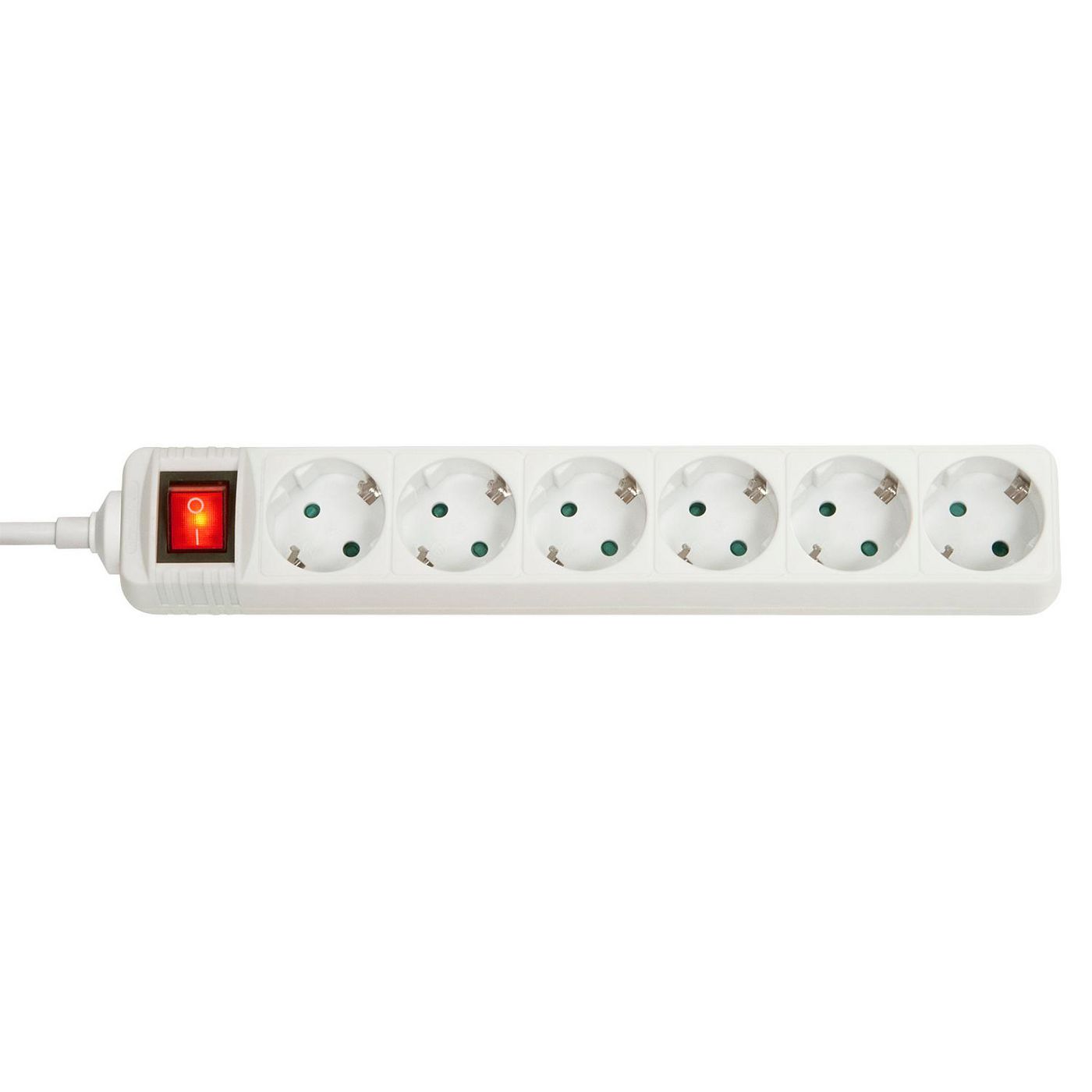 Lindy Steckdosenleiste – 6× Schuko (Typ F), 3500 W, mit Schalter, Weiss