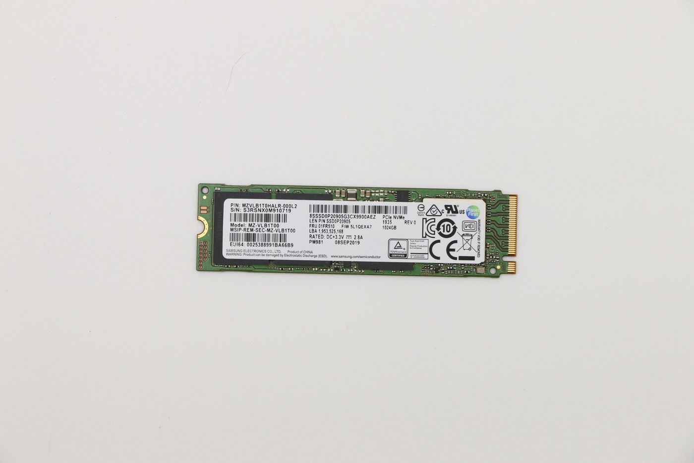 Lenovo M.2 NVMe SSD – 1 TB, PCIe