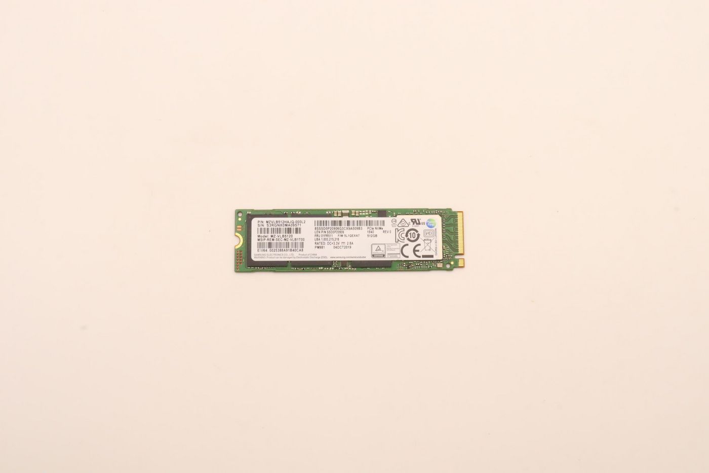 Lenovo 512GB M.2 2280 PCIe NVMe SSD – für M.2 2280, NVMe (PCIe)
