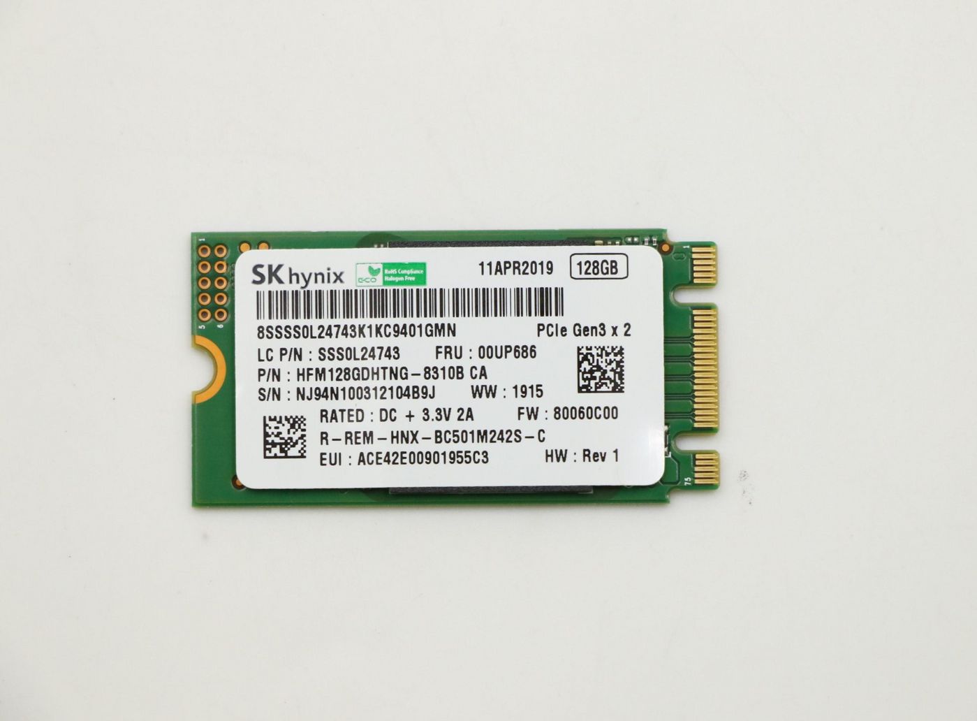 Lenovo M.2 NVMe SSD – 128 GB, M.2 2280