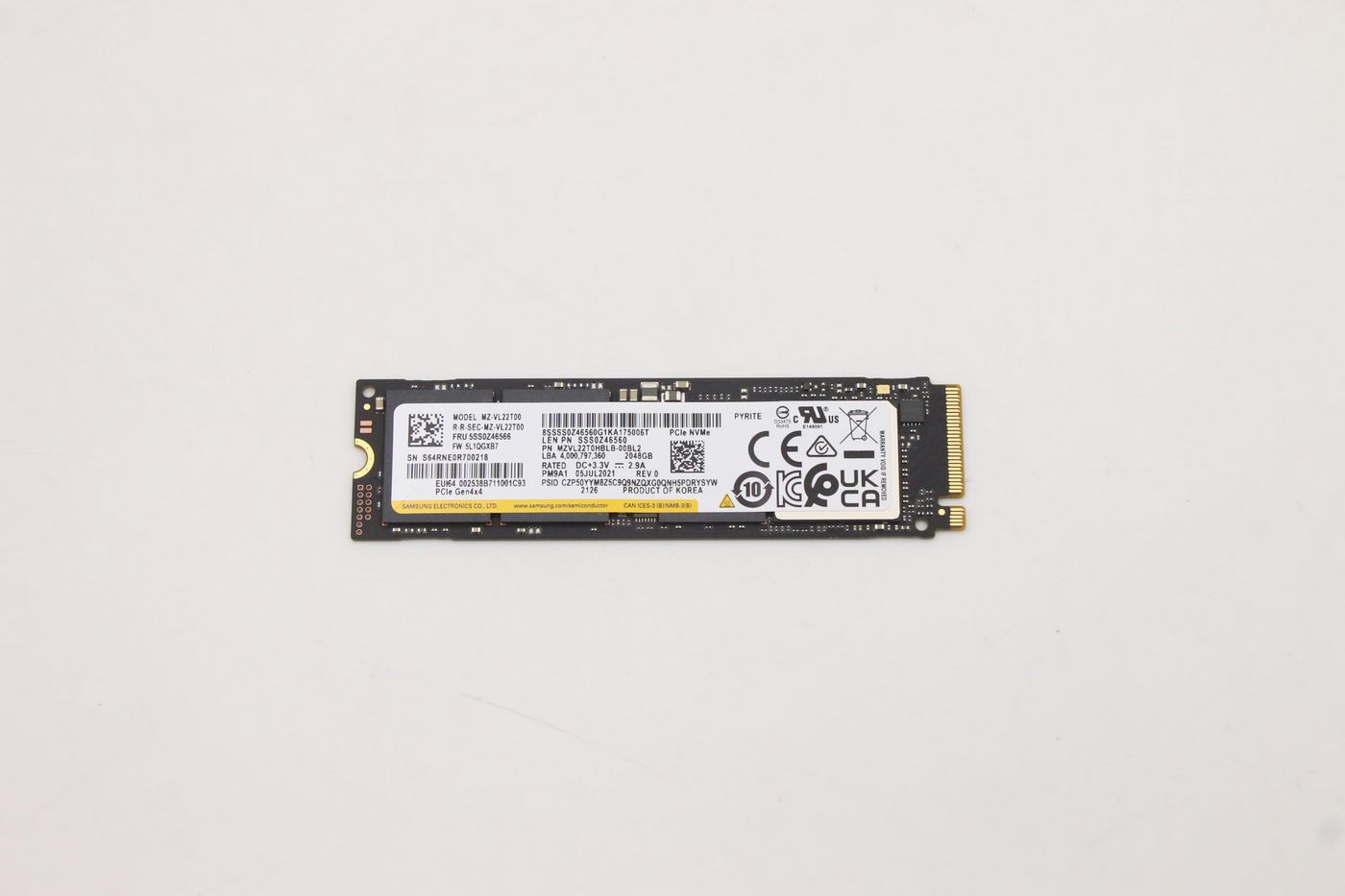 Lenovo M.2 NVMe SSD – 2 TB, PCIe 4.0