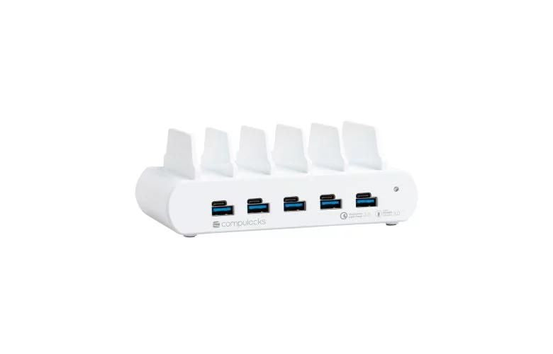 Compulocks Tablet-Ladestation USB-Desktop-Ladegerät – USB-C/USB-A×5 – für Tablets