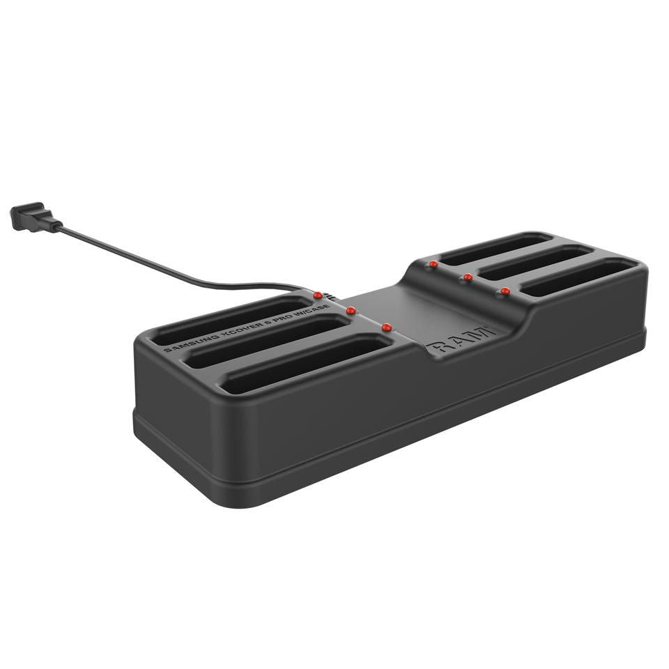 RAM Mounts Lade-/Daten-Cradle – Slots ×6, AC, 60 W – für Samsung XCover6 – Schwarz