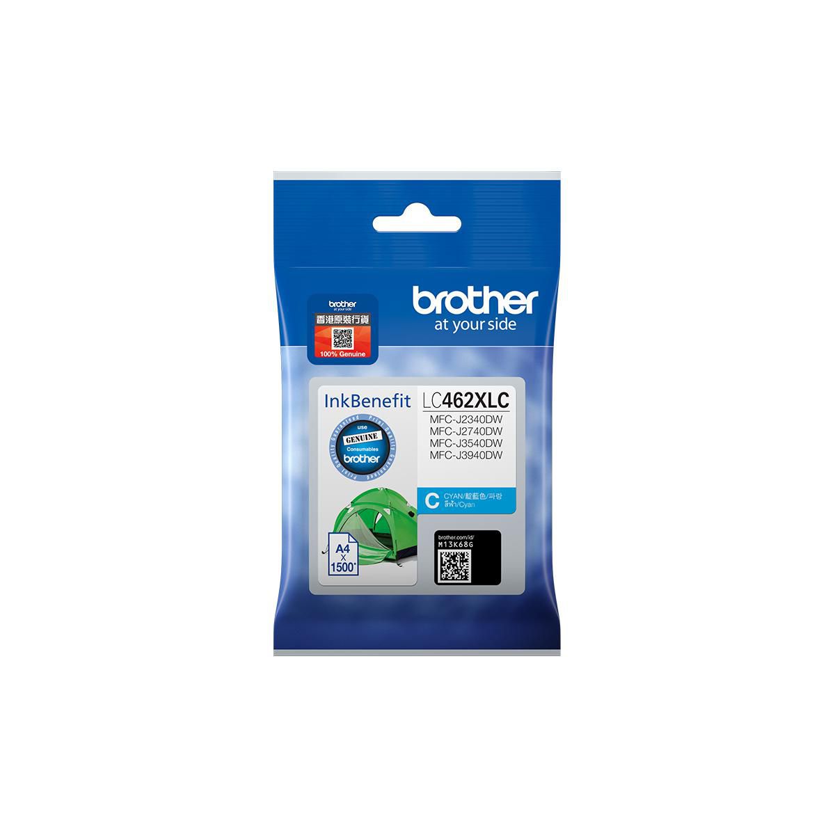 Brother LC462XLC Cyan Tintenpatrone (Original) – 1'500 Seiten