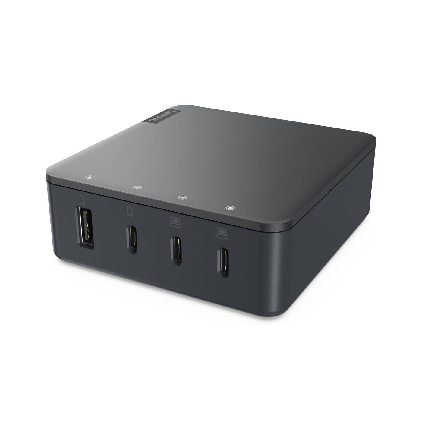Lenovo G0A6130WEU USB-Desktop-Ladegerät 130 W – USB-C×3, USB-A×1 – 1,8 m Kabel, Schwarz – für Universalgeräte