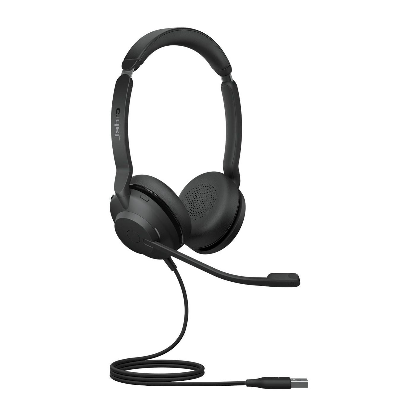 Jabra Evolve2 30 SE USB‑A – Duo Headset – USB‑A, klappbares Boom-Mikrofon, Beamforming – schwarz – für PC/Mac