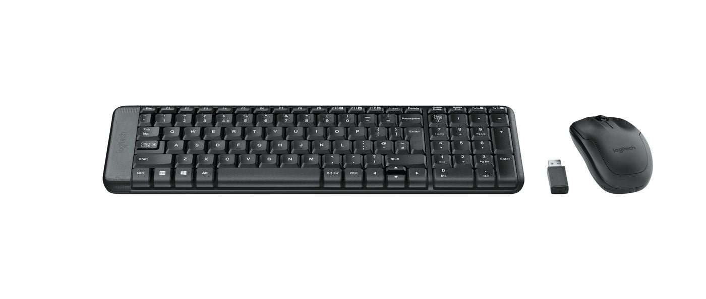 Logitech MK220 – Tastatur- und Maus-Set – QWERTY (GR) – RF 2,4 GHz, Full-Size, Schwarz – für Windows & ChromeOS