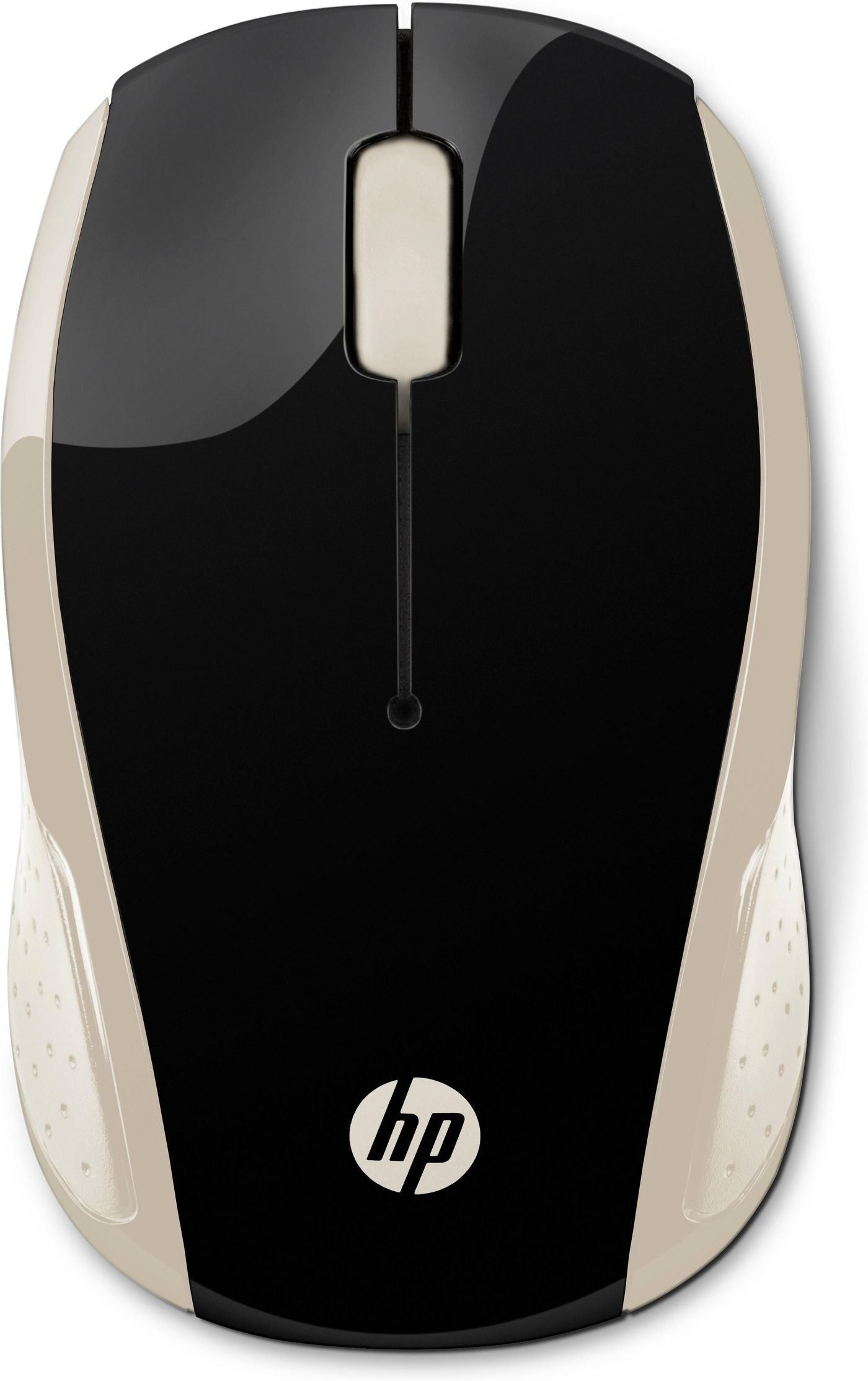 HP 200 Silk Gold – Maus – Kabellos (2,4 GHz), 1000 DPI, beidhändig, Schwarz, Gold