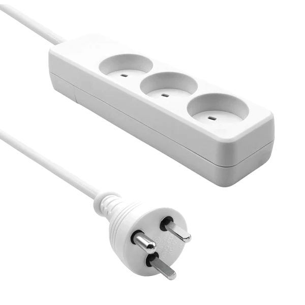 Microconnect Steckdosenleiste – 3× Typ K, 3 m, ohne Schalter, mit Kindersicherung, weiss