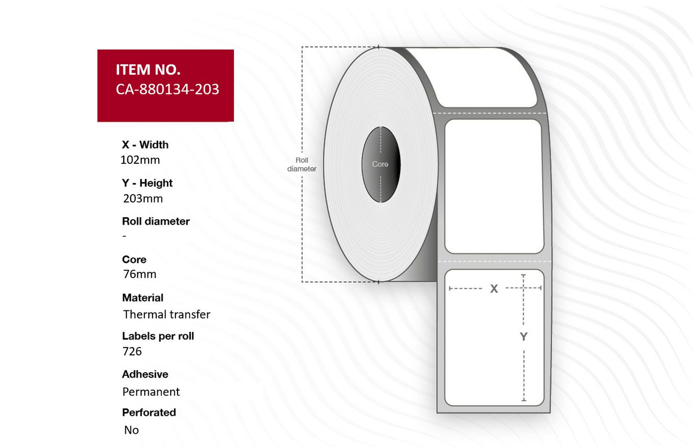 Capture Drucketiketten, 102 mm × 203 mm, beschichtet, permanent, 4 Rollen (726 Etiketten/Rolle)