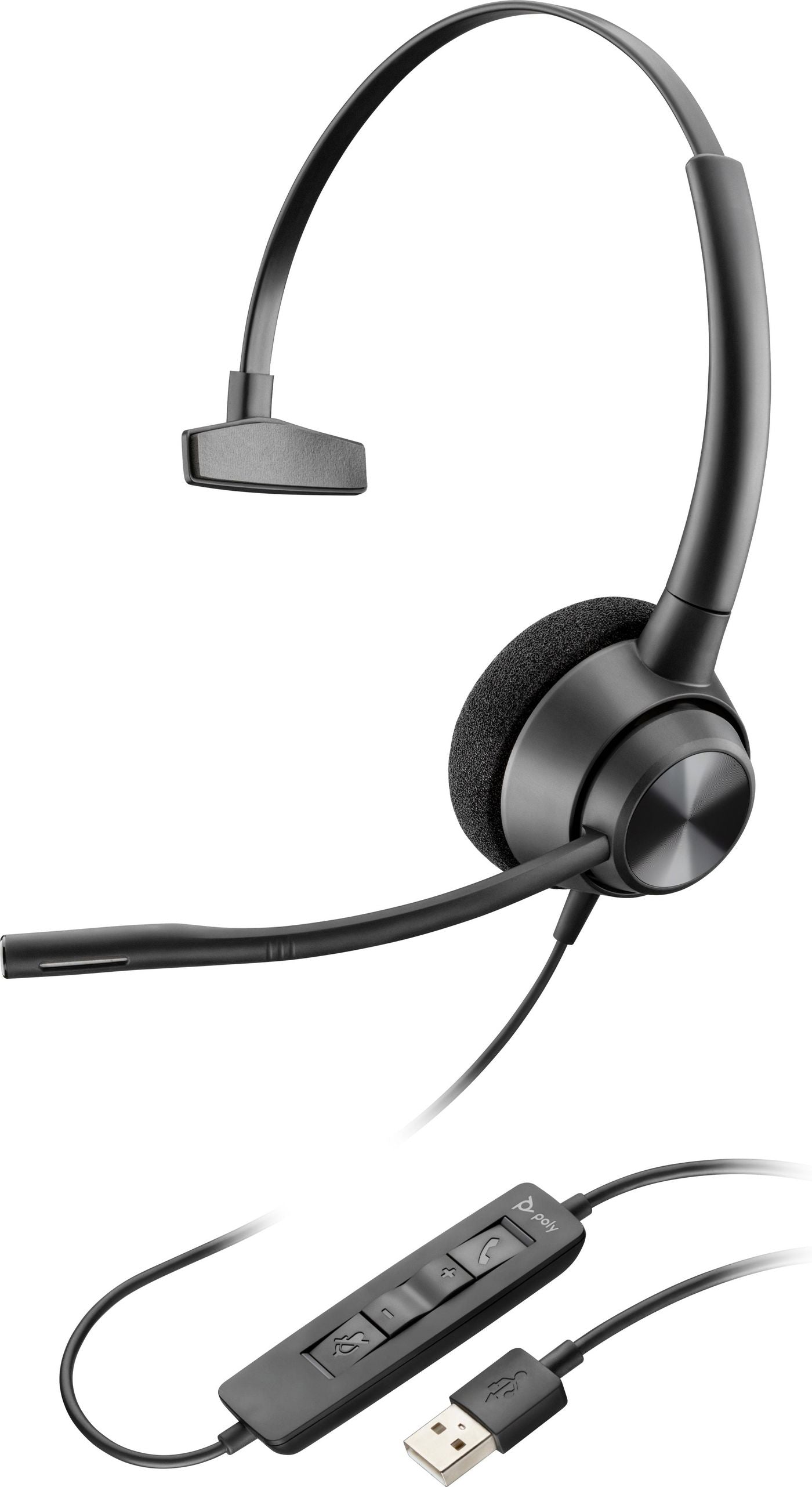 Poly EncorePro 320 Office-Headset (Mono) – On-Ear, USB-C, Schwarz