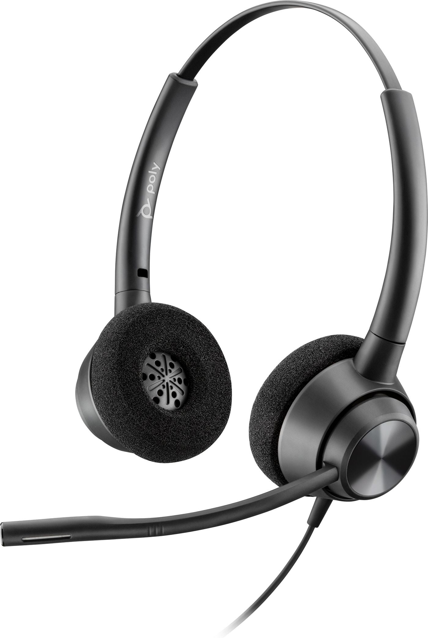 Poly EncorePro 320 Office-Headset – On-Ear, Stereo, Kabel, QD-Stecker, Schwarz