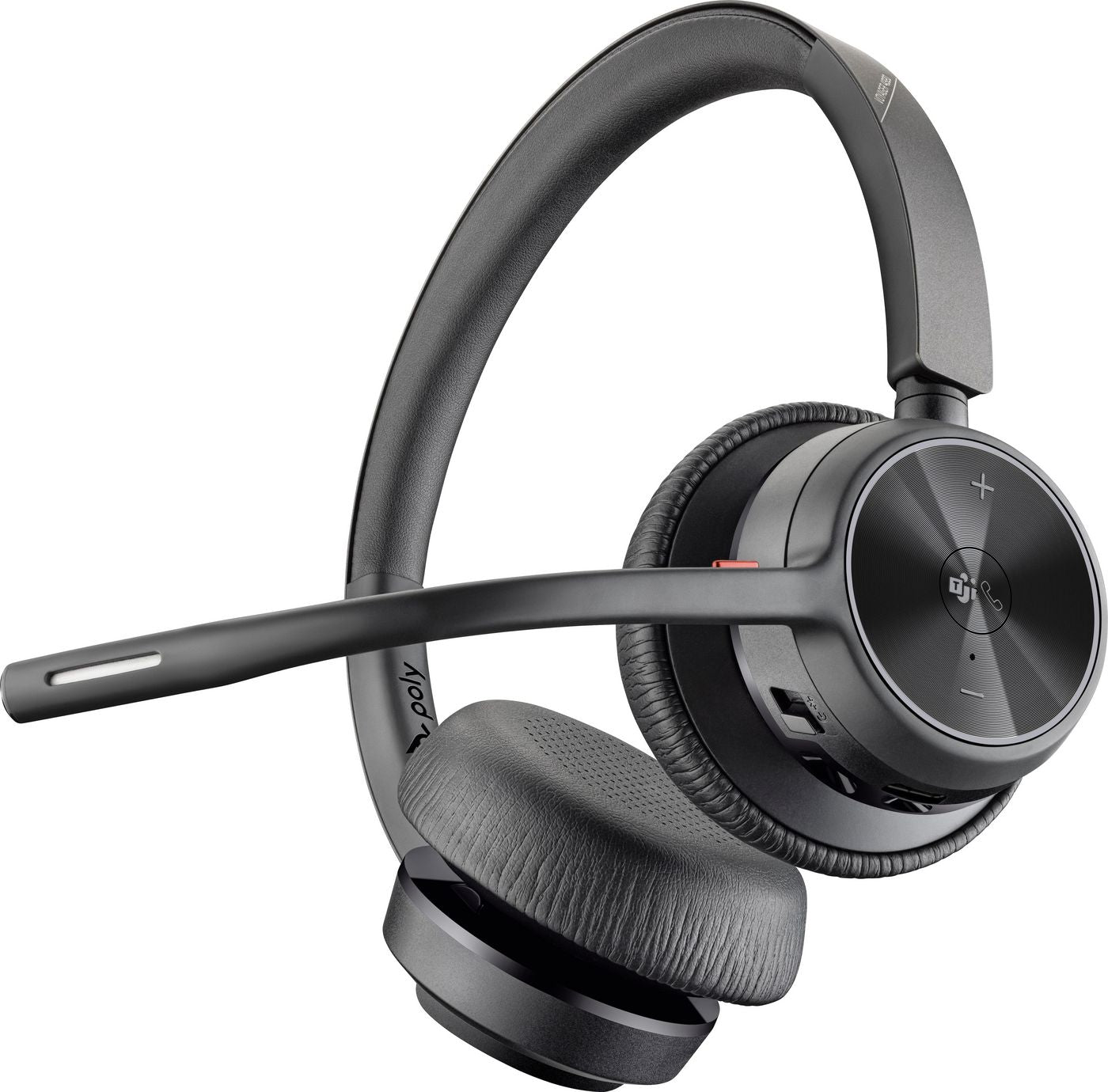 Poly Voyager 4320 Office-Headset – Over-Ear, Stereo, Kabel + BT, MS Teams zertifiziert, Schwarz