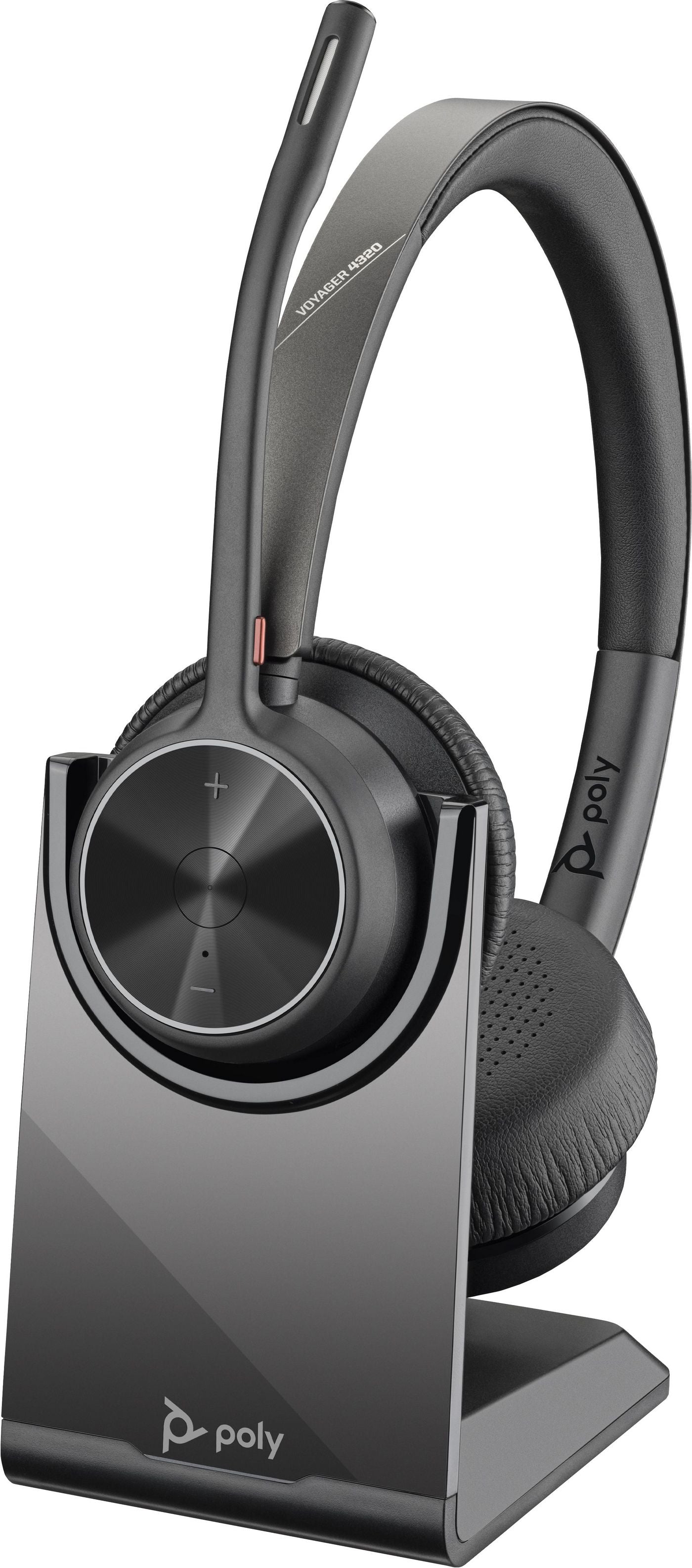 Poly Voyager 4320 – Duo Headset – USB-C, Bluetooth 5.1 – Boom-Mikrofon, Ladestation – Schwarz – bis 24 h