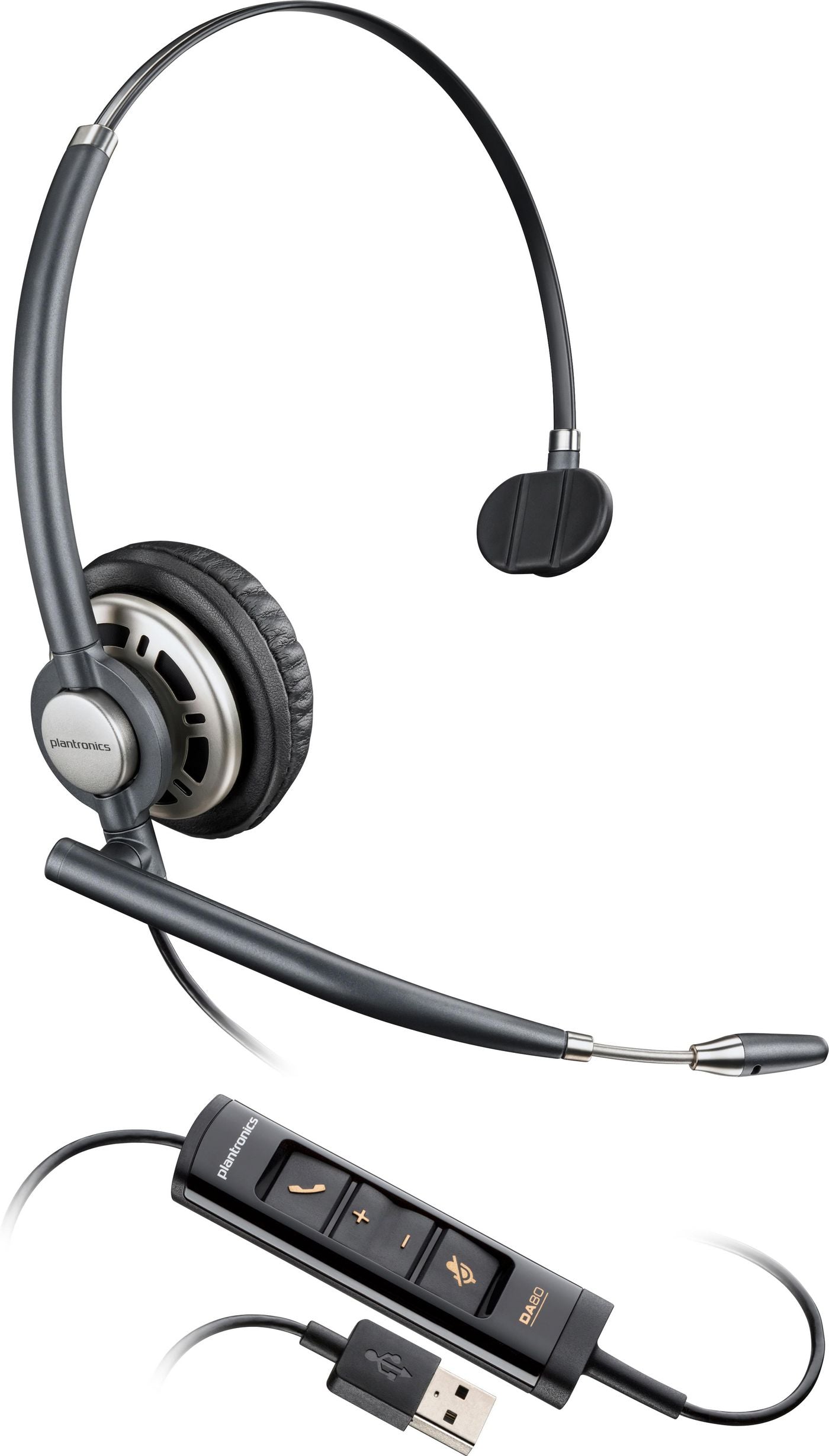 Poly EncorePro 715 – Mono Headset – USB‑A – Boom-Mikrofon, Lautstärkeregler – Schwarz
