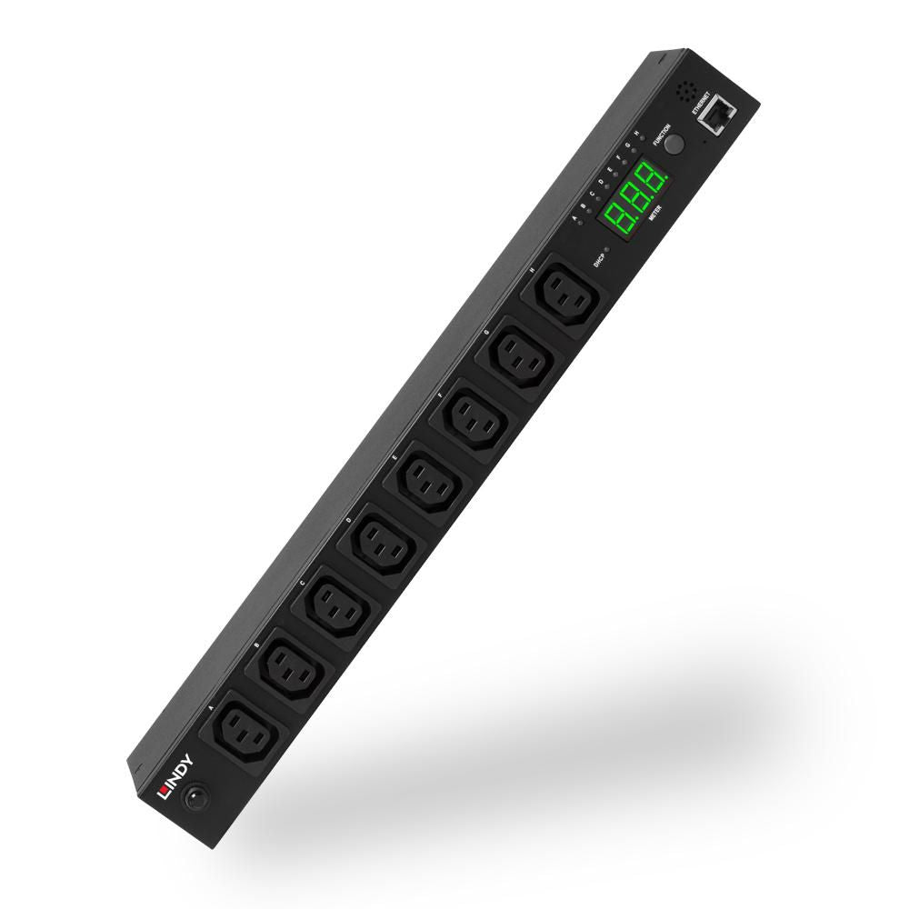 Lindy IPowerControl Classic 8 schaltbare Steckdosenleiste 220 V – 1U Rack (483×90×43 mm), 1,48 kg