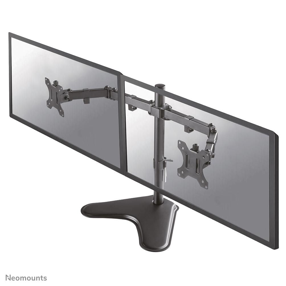 Neomounts D550DDBLACK – Tischhalterung, Dual, bis 32", VESA 75 × 75/100 × 100 mm, 16 kg, höhenverstellbar