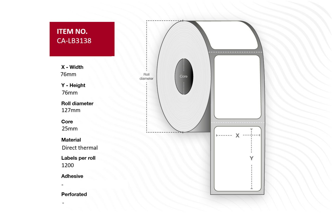 Capture Rollenetiketten, 76 mm × 91,2 m, 1'200 Etiketten/Rolle, 18 Rollen