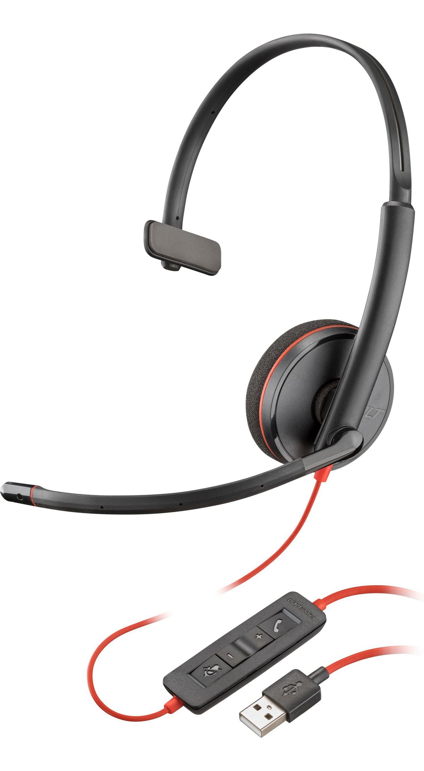 Poly Blackwire 3210 Office-Headset – On-Ear, Mono, Kabelgebunden, USB-A, Schwarz