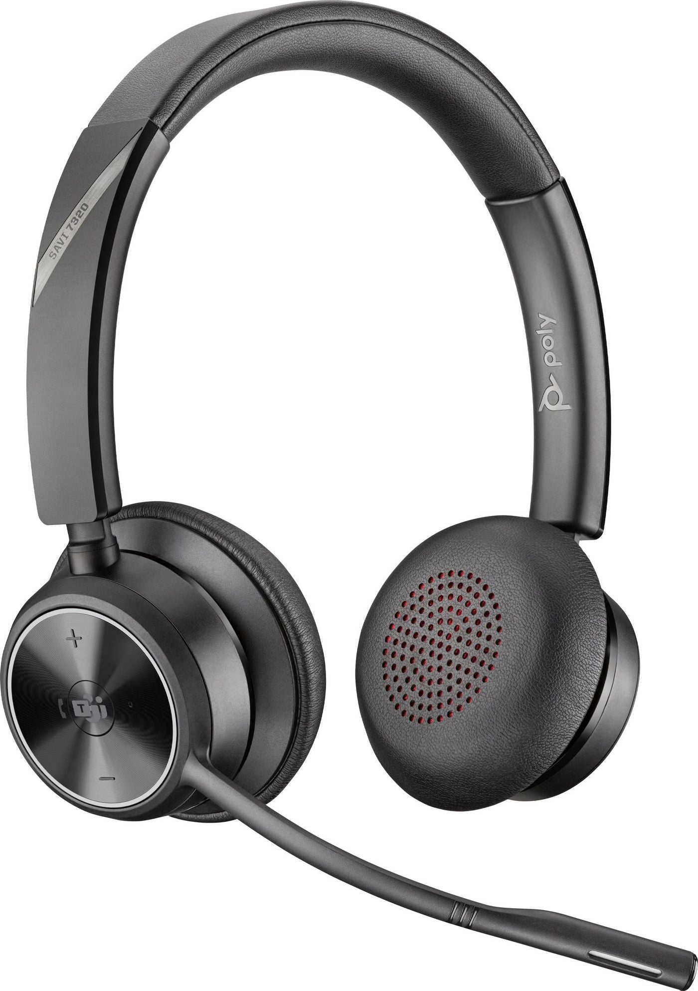 Poly Savi 7320 Office – Duo Headset – DECT, Boom-Mikrofon, Mikrofon-Geräuschunterdrückung – Schwarz – bis 13 h
