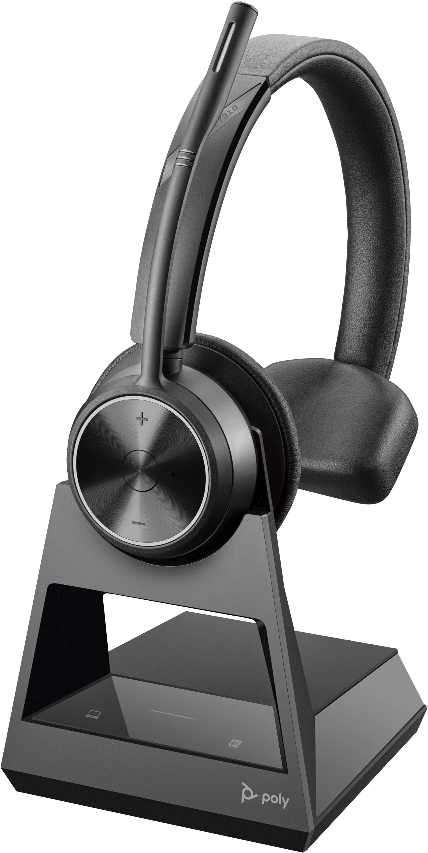 Poly Savi 7310 UC – Mono Headset – DECT, klappbares Mikrofon – schwarz – bis 13 h