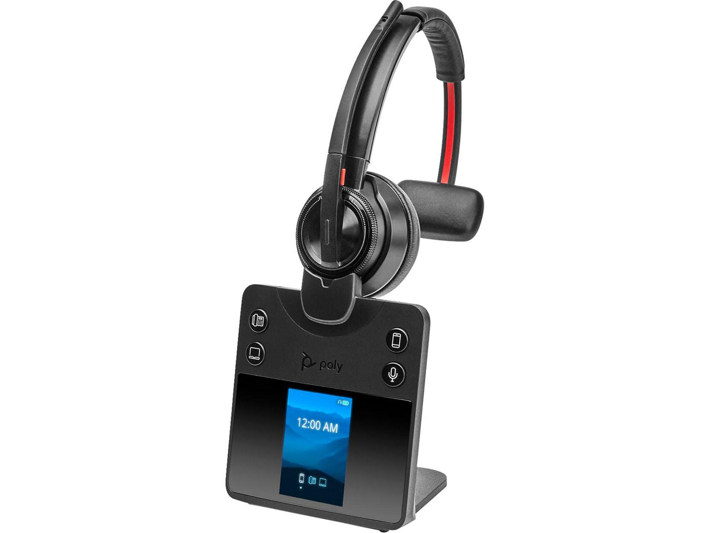 Poly Savi 8410 – Mono-Headset (On-Ear) – DECT/Bluetooth, ANC – Schwarz – für PC/Mac – bis 13 h