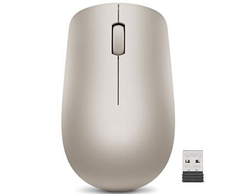 Lenovo 530 – Maus – Kabellos (2,4 GHz), 1200 DPI, beidhändig, Mandel