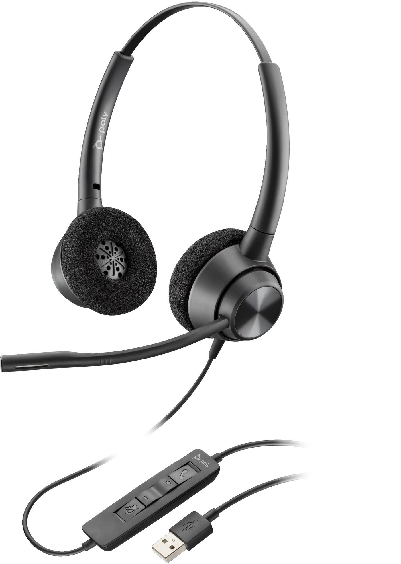 Poly EncorePro 310 Office-Headset – Over-Ear, Mono, Kabel (USB-A), Schwarz